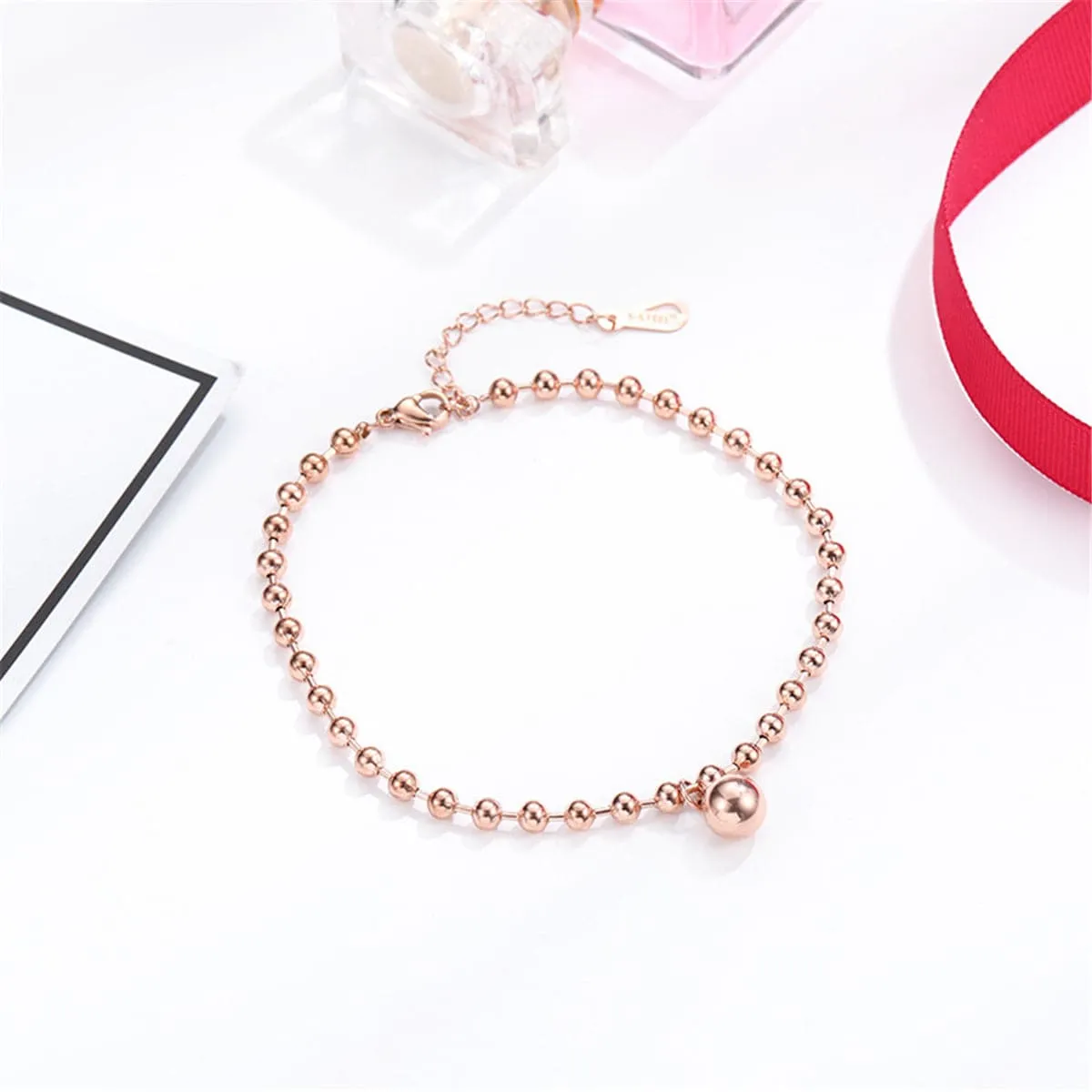 Rose Goldtone Bead Anklet sold by Zulily product image thumbnail 3