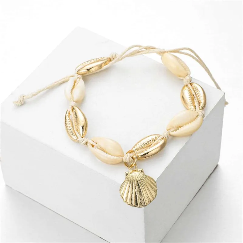 Shell & Goldtone Shell-Charm Adjustable Anklet made by Zulily