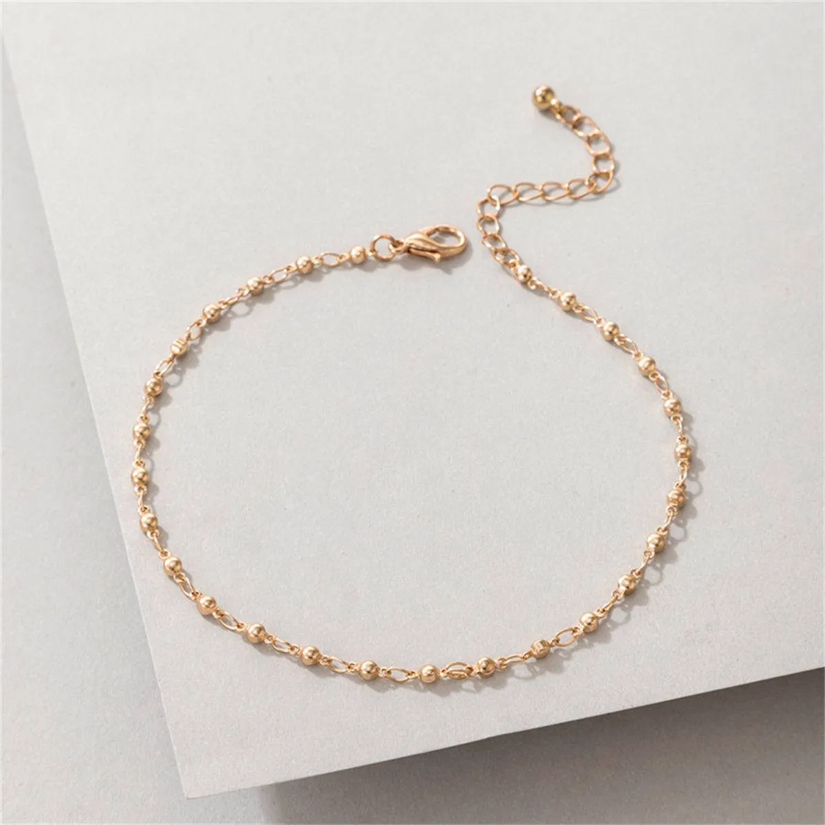 Goldtone Beaded Chain Anklet sold by Zulily product image thumbnail 2