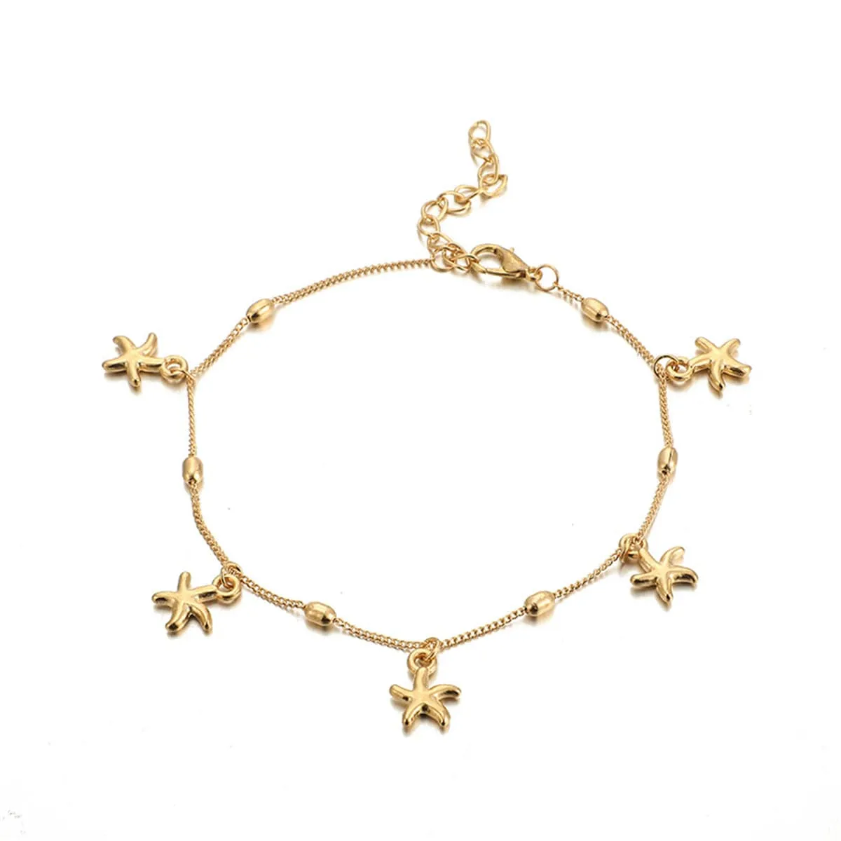 Goldtone Starfish Station Anklet sold by Zulily product image thumbnail 2