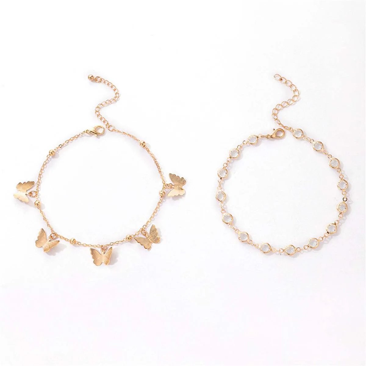 Cubic Zirconia & Goldtone Butterfly Tassel Anklet Set sold by Zulily product image thumbnail 3