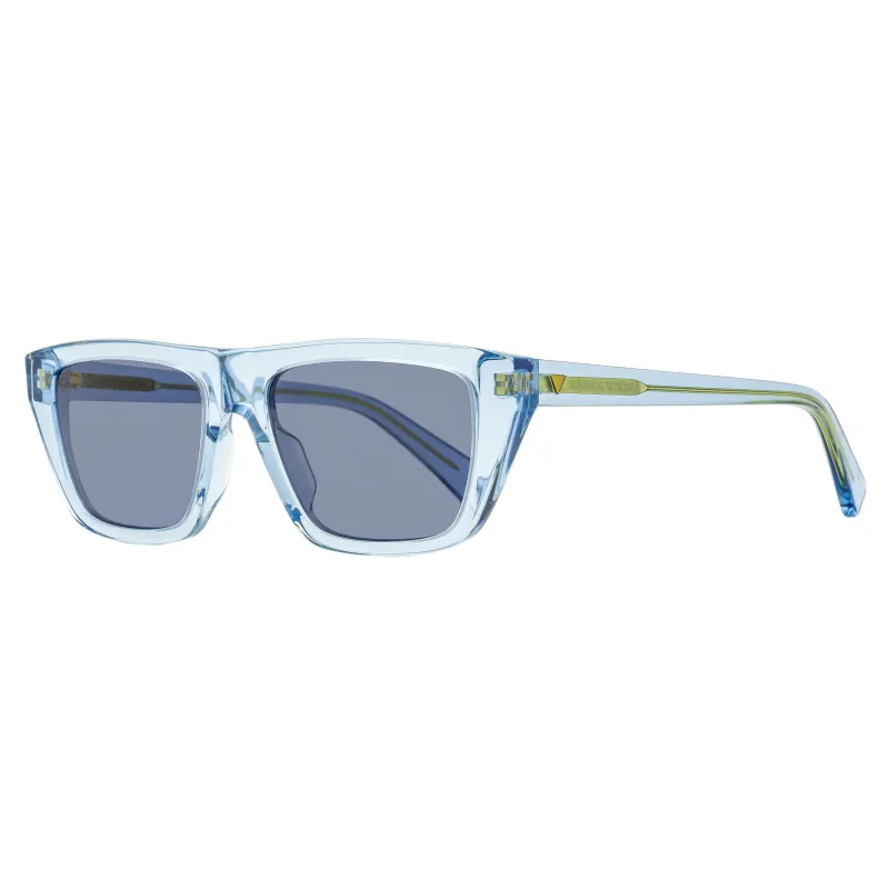Bottega Veneta Tapered Rectangular Sunglasses BV1291S 003 Transparent Blue 54mm made by Bottega Veneta