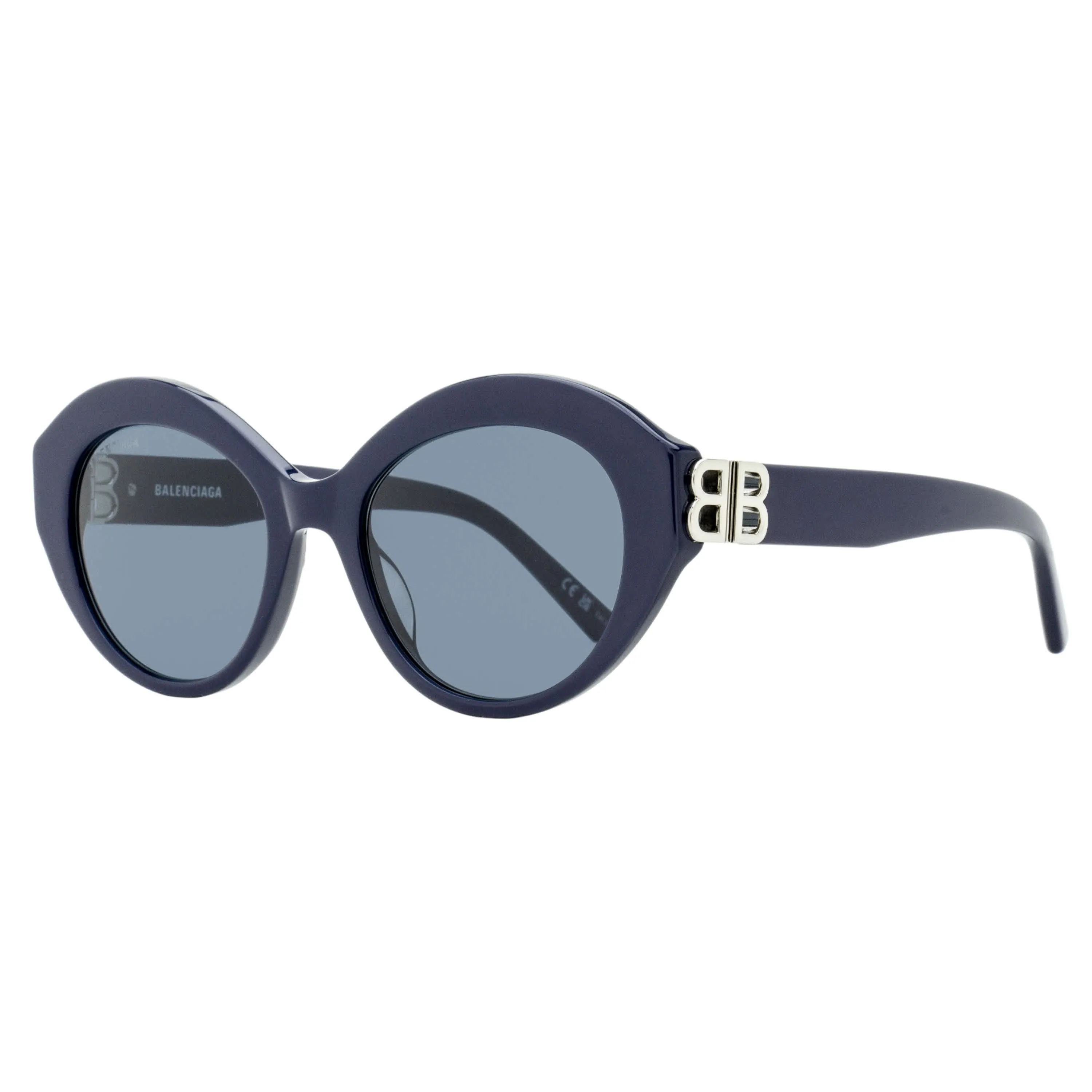Balenciaga BB Hinge Oval Sunglasses BB0133S 004 Blue/Silver 52mm sold by Zulily