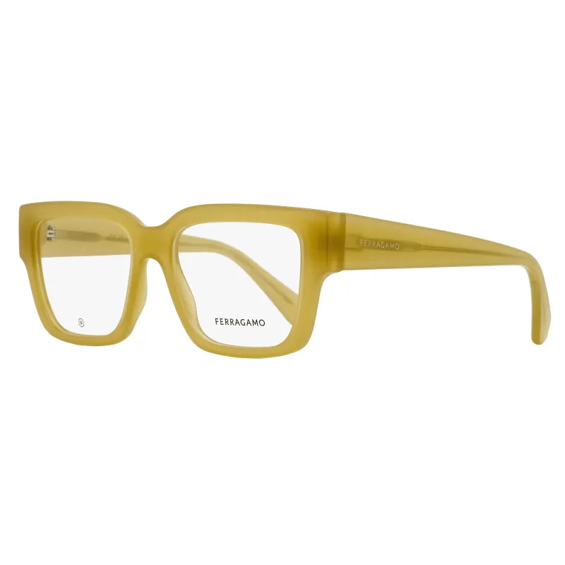 Ferragamo Modified Rectangular Eyeglasses SF2975 708 Opaline Honey 53mm made by Salvatore Ferragamo