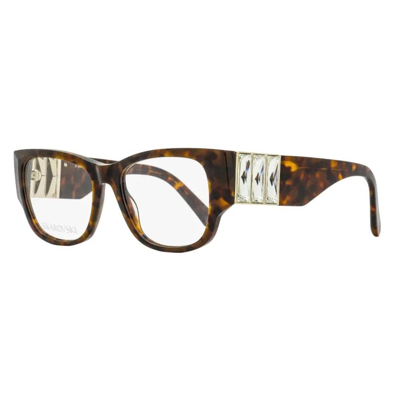 Swarovski Baguette Crystal Eyeglasses SK5473 052 Dark Havana 54mm made by Swarovski
