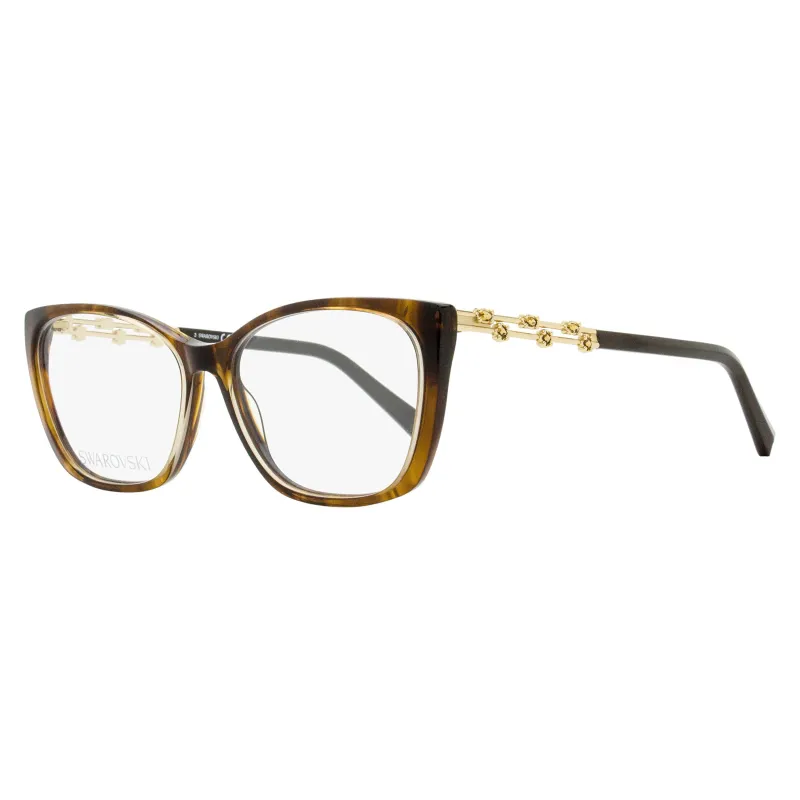 Swarovski Soft Rectangular Eyeglasses SK5383 047 Brown Melange 54mm made by Swarovski