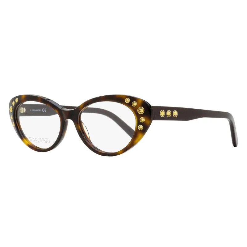 Swarovski 60s Cat-Eye Eyeglasses SK5429 052 Dark Havana 53mm made by Swarovski