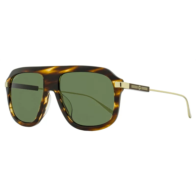 Gucci Acetate Navigator Sunglasses GG1309S 007 Havana/Gold 57mm made by Gucci