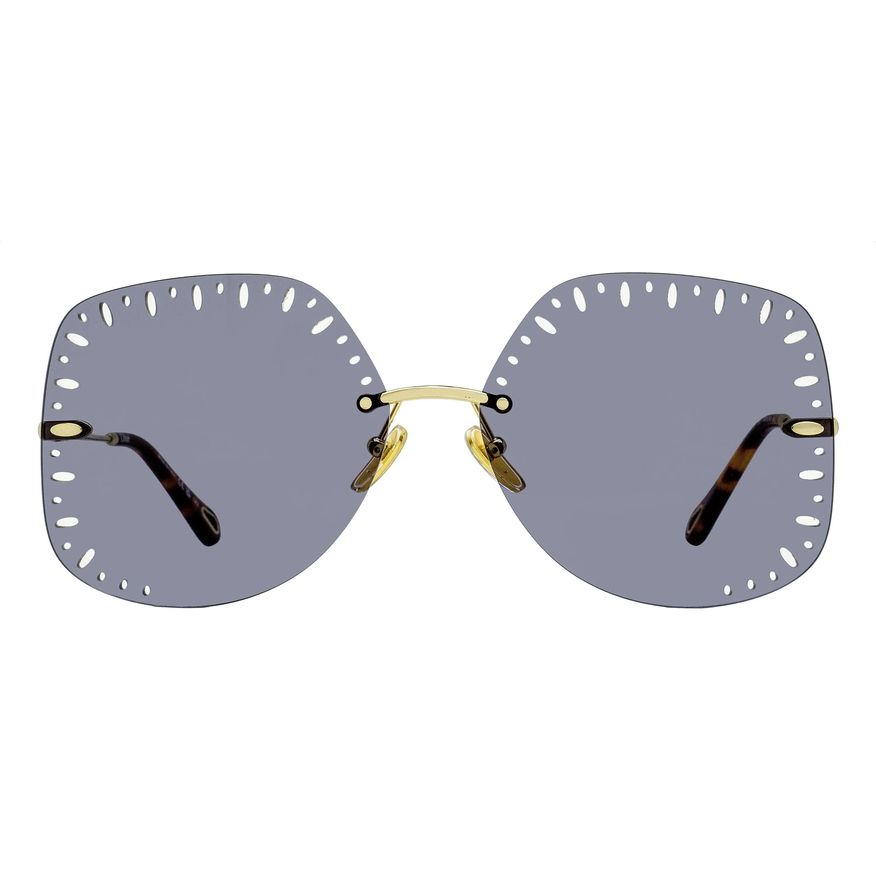 Chloe Perforated Lens Sunglasses CH0111S 001 Gold/Havana 63mm sold by Zulily product image thumbnail 2