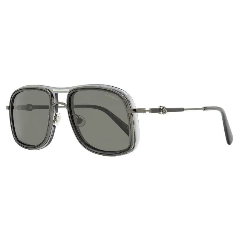 Moncler Kontour Polarized Sunglasses ML0223 01D Gunmetal/Gray 56mm made by Moncler
