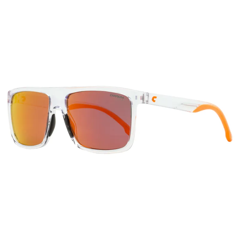 Carrera Flat-Top Rectangular Sunglasses 8055/S 900UZ Crystal/Orange 58mm made by Carrera