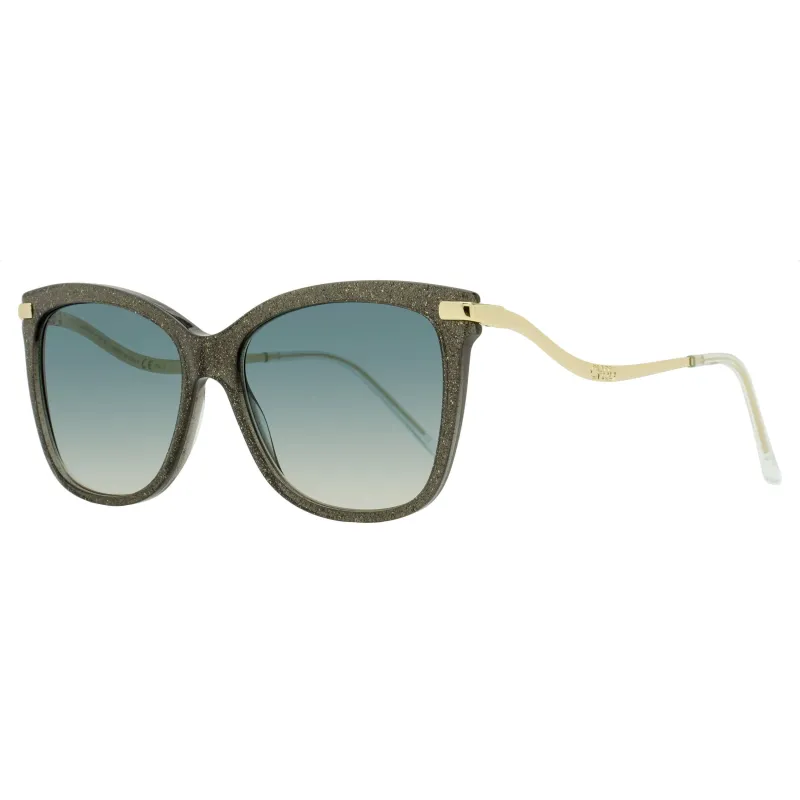 Jimmy Choo Rectangular Sunglasses Steff P4GI4 Gray Glitter 55mm made by Jimmy Choo