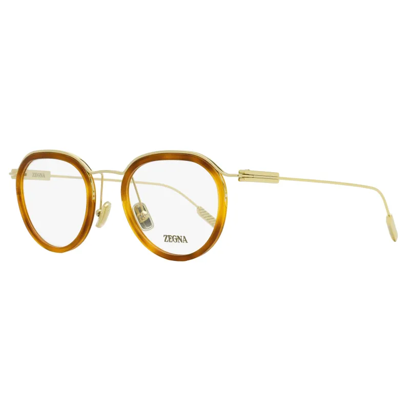 Zegna Floating Oval Eyeglasses EZ5289 053 Blonde Havana/Gold 49mm made by Ermenegildo Zegna