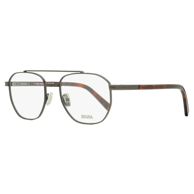 Zegna Geometric Pilot Eyeglasses EZ5285 009 Matte Gunmetal 53mm made by Ermenegildo Zegna