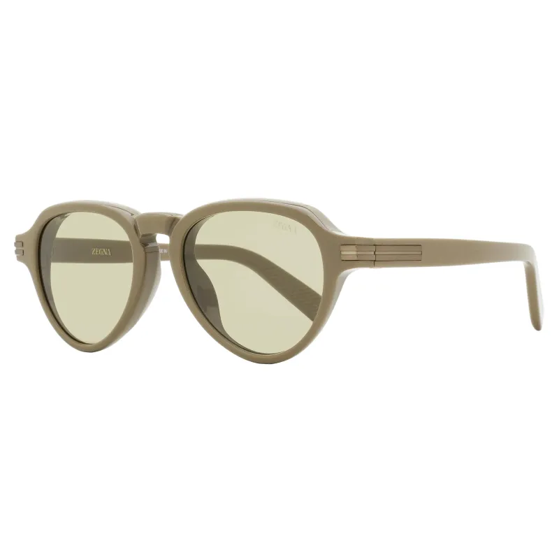 Zegna Acetate Pilot Sunglasses EZ0252 45E Light Brown 51mm made by Ermenegildo Zegna
