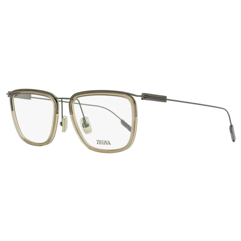 Zegna Floating Rectangular Eyeglasses EZ5288 057 Gunmetal/Beige 55mm made by Ermenegildo Zegna