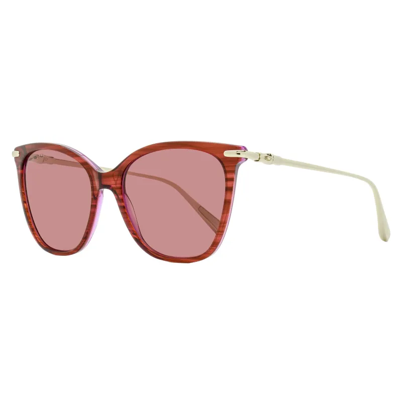 Longchamp Rounded Square Sunglasses LO757S 607 Striped Red/Gold 55mm made by Longchamp