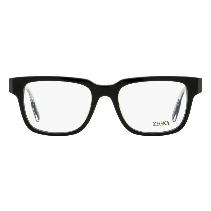 Zegna Retro Rectangular Eyeglasses EZ5260 001 Black 52mm made by Ermenegildo Zegna