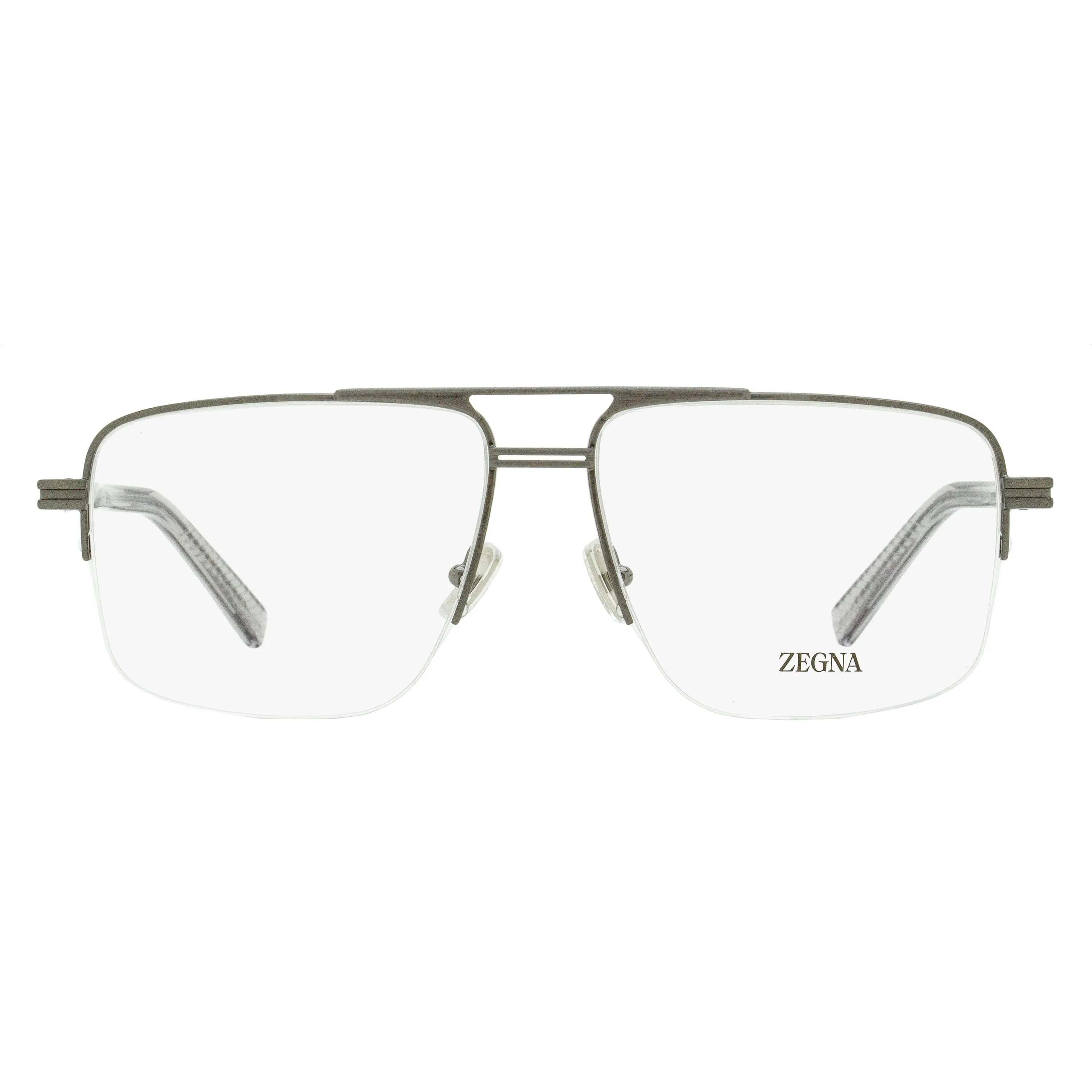 Zegna Rectangular Pilot Eyeglasses EZ5274 009 Matte Gunmetal 59mm sold by Zulily product image thumbnail 4