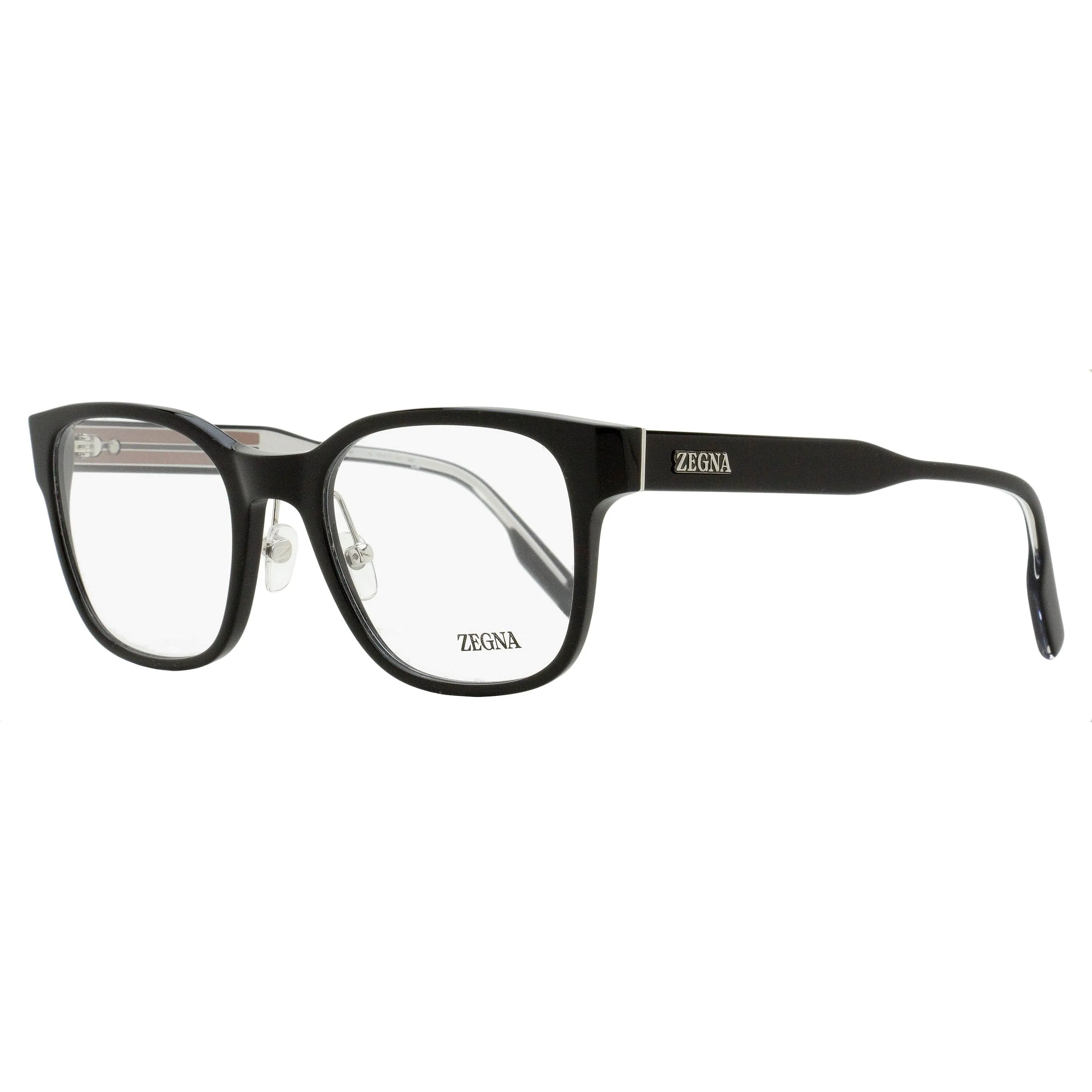 Zegna Square Acetate Eyeglasses EZ5253 001 Shiny Black 53mm sold by Zulily