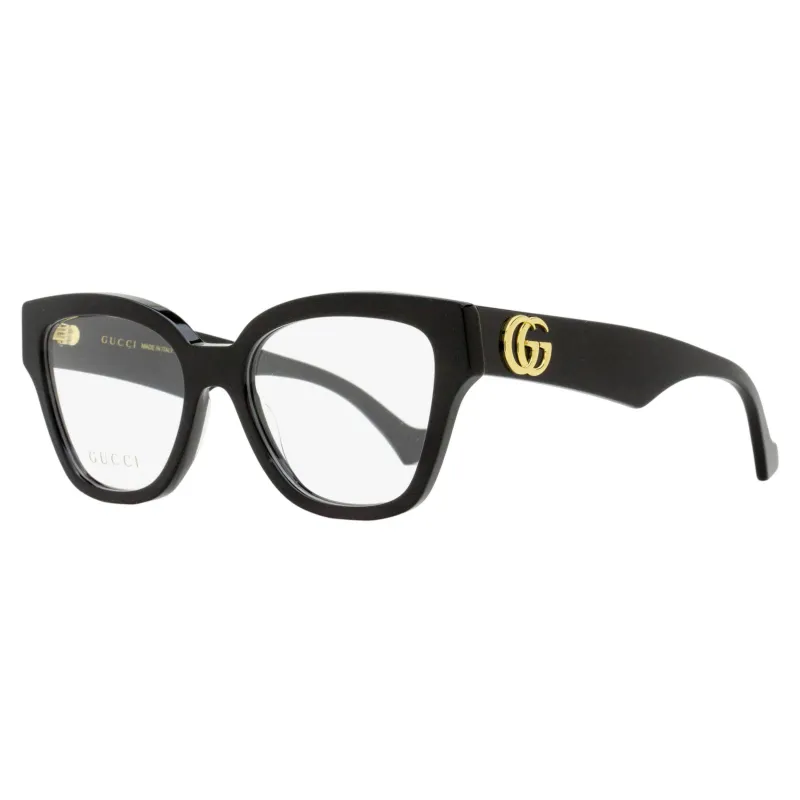 Gucci Sculpted Square Eyeglasses GG1424O 005 Black 54mm made by Gucci
