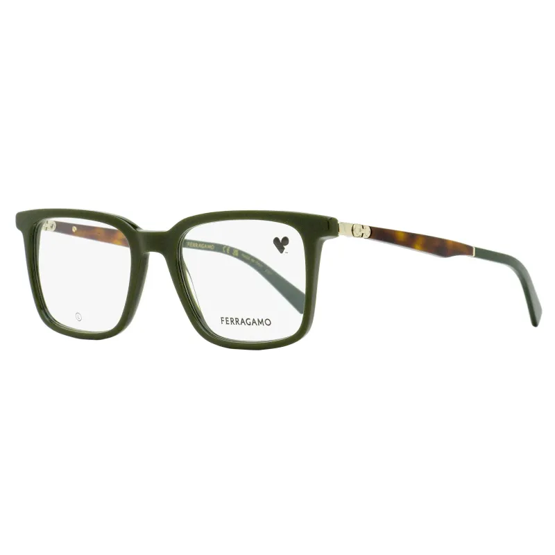 Ferragamo Rectangular Eyeglasses SF2969 302 Dark Green 53mm made by Salvatore Ferragamo