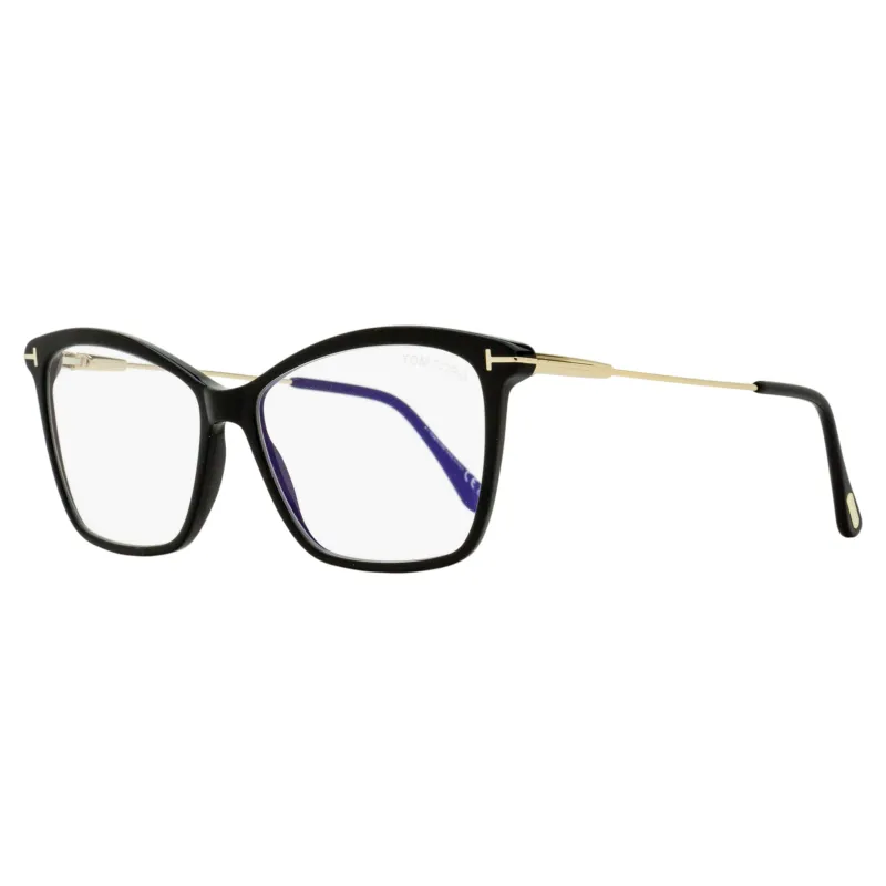 Tom Ford Butterfly Blue Block Eyeglasses TF5687-B 001 Black/Gold 56mm Ft5687 made by Tom Ford