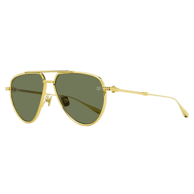 Valentino Titanium Pilot Sunglasses VLS-133 a Gold 59mm made by Valentino