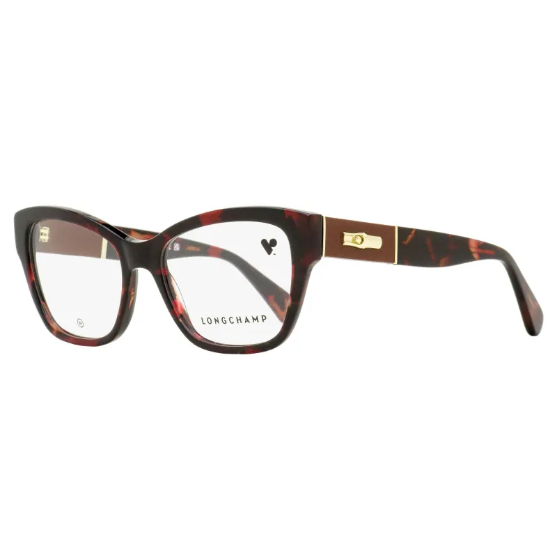 Longchamp Geometric Butterfly Eyeglasses LO2742L 640 Red Havana 52mm made by Longchamp
