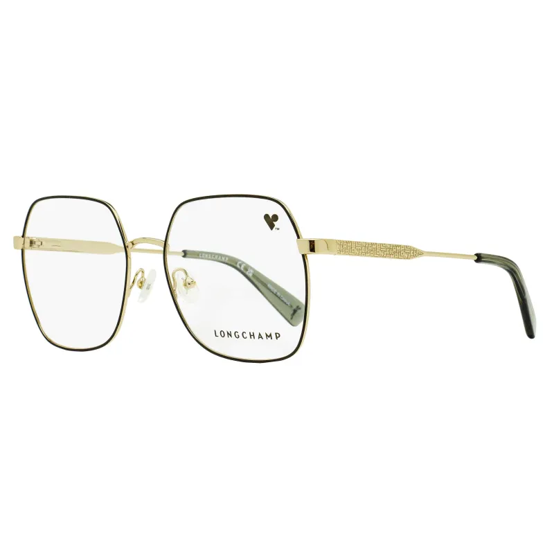 Longchamp LGP Square Eyeglasses LO2148 728 Gold/Black 55mm made by Longchamp
