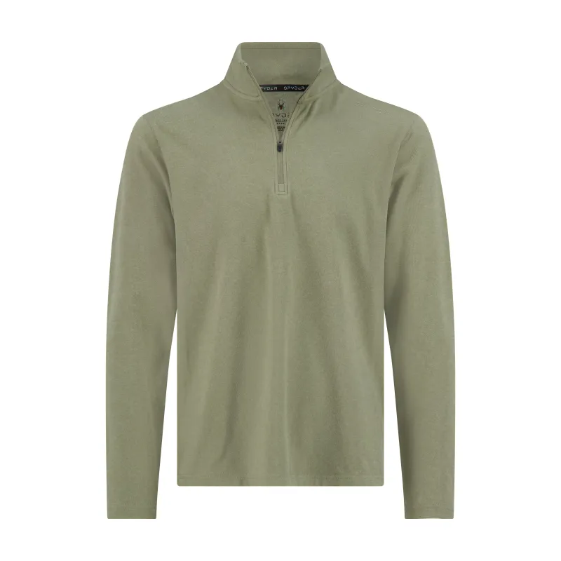 Men's Brushed Vertical Stripe Quarter Zip - Brown made by Spyder