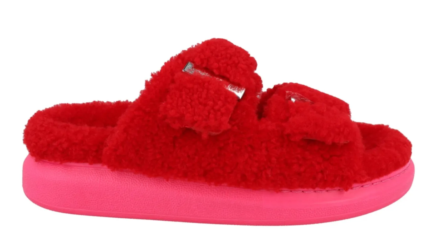 Alexander McQueen Women's Shearling Slide Sandals made by Alexander McQueen