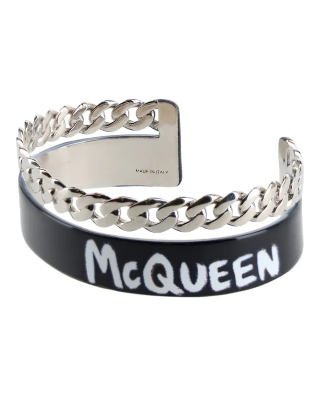 Alexander McQueen Men's Graffiti Open Cuff Bracelet made by Alexander McQueen
