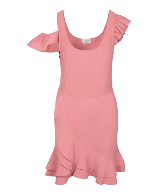 Alexander McQueen Women's Compact Knit Mini Ruffle Dress made by Alexander McQueen