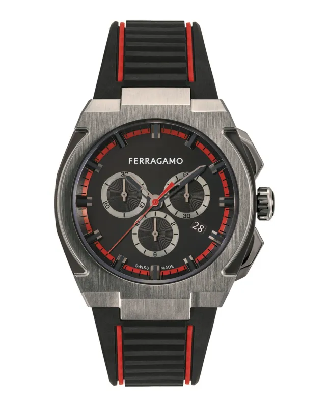 Ferragamo Supreme Chrono Silicone Watch made by Salvatore Ferragamo