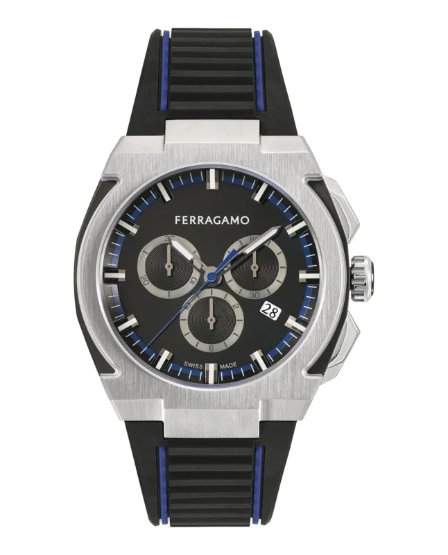 Ferragamo Supreme Chrono Silicone Watch made by Salvatore Ferragamo
