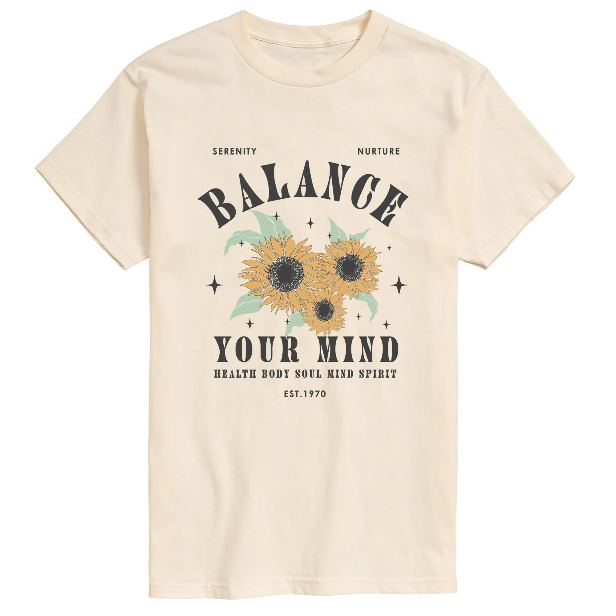 Instant Message - Flowers Balance Your Mind - Men's Short Sleeve Graphic T-Shirt sold by Zulily