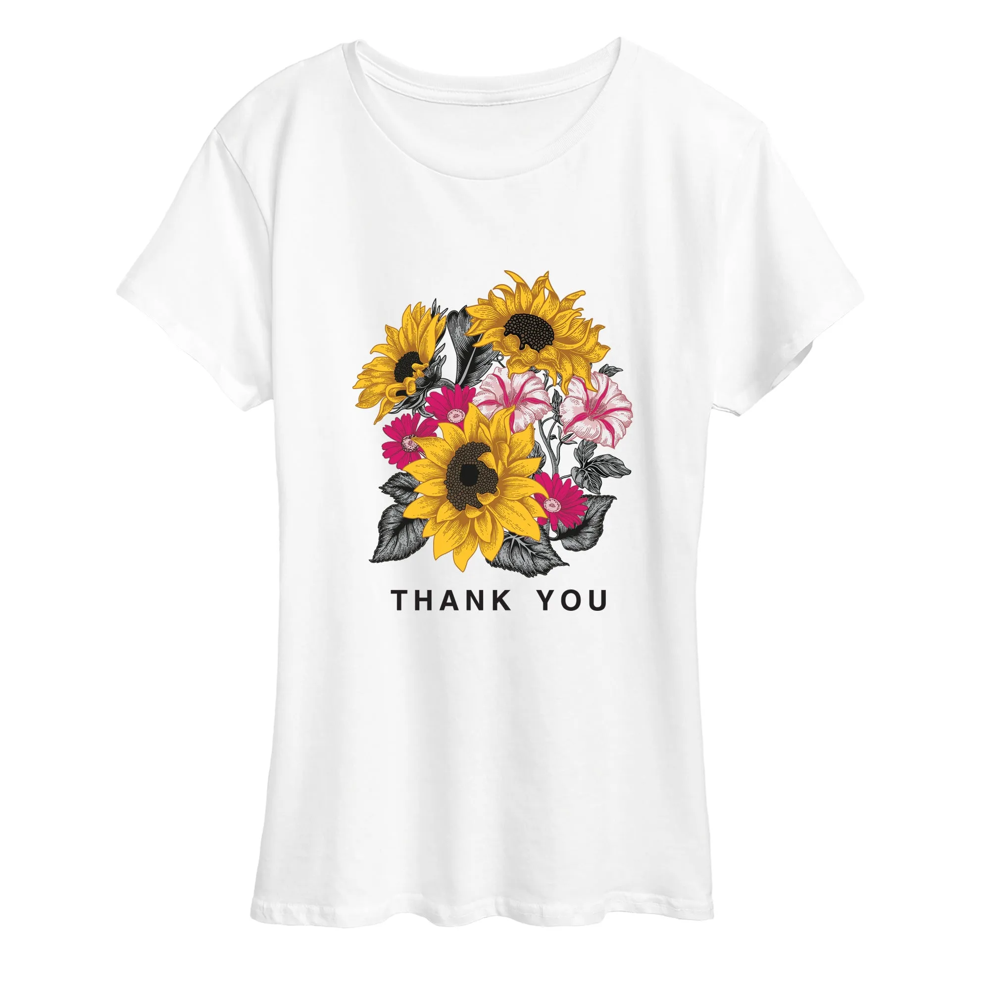 Instant Message - Thank You Flowers - Women's Short Sleeve Graphic T-Shirt sold by Zulily product image thumbnail 2