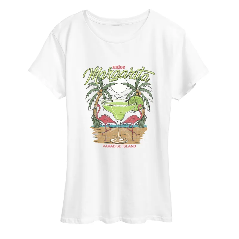 Instant Message - Enjoy Margarita Paradise - Women's Short Sleeve Graphic T-Shirt made by Zulily