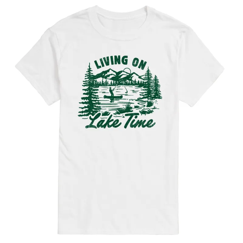 Instant Message - Living On Lake Time - Men's Short Sleeve Graphic T-Shirt made by Zulily