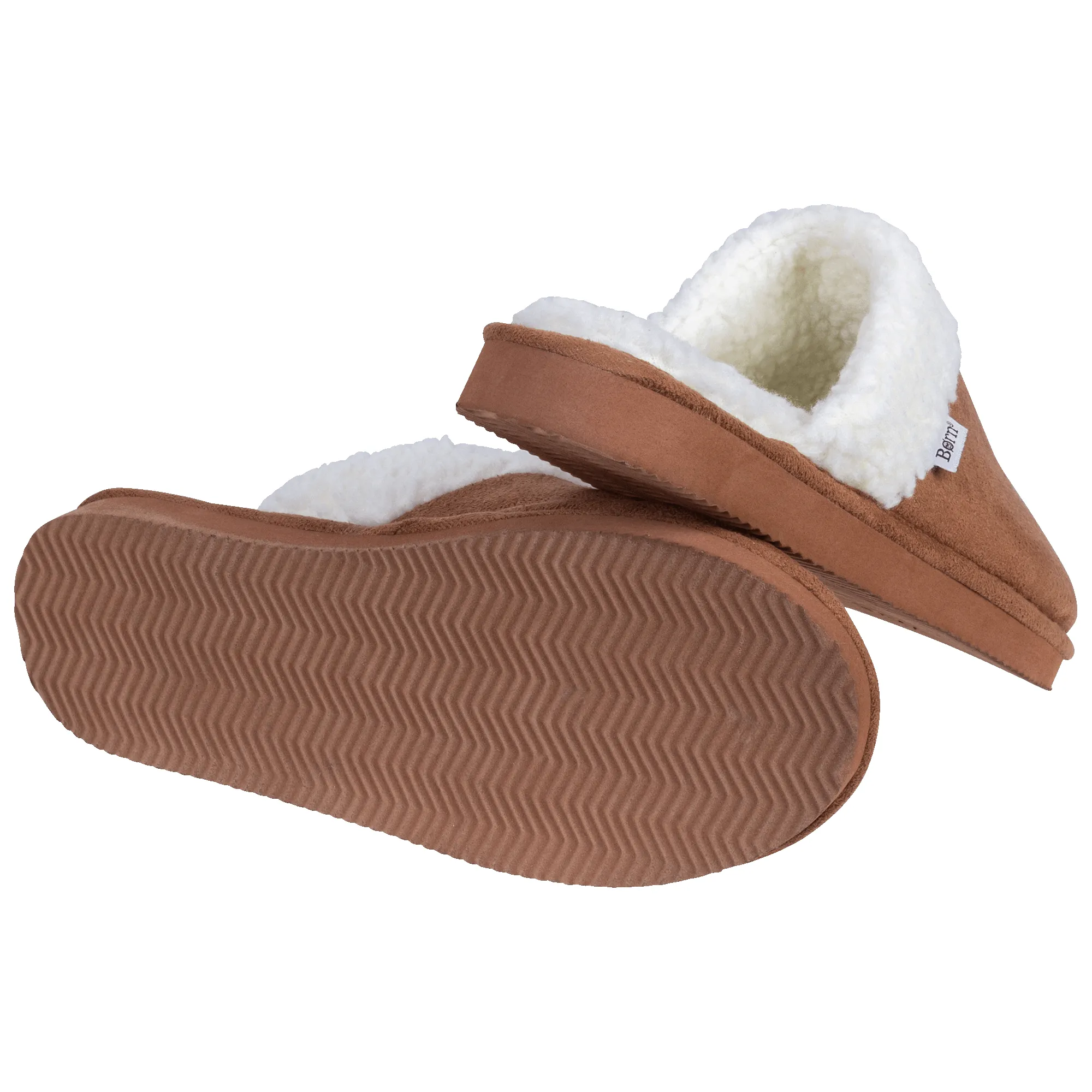 Born Men's Faux Suede and Sherpa Scuff Slippers (Black, Medium) sold by Zulily product image thumbnail 4