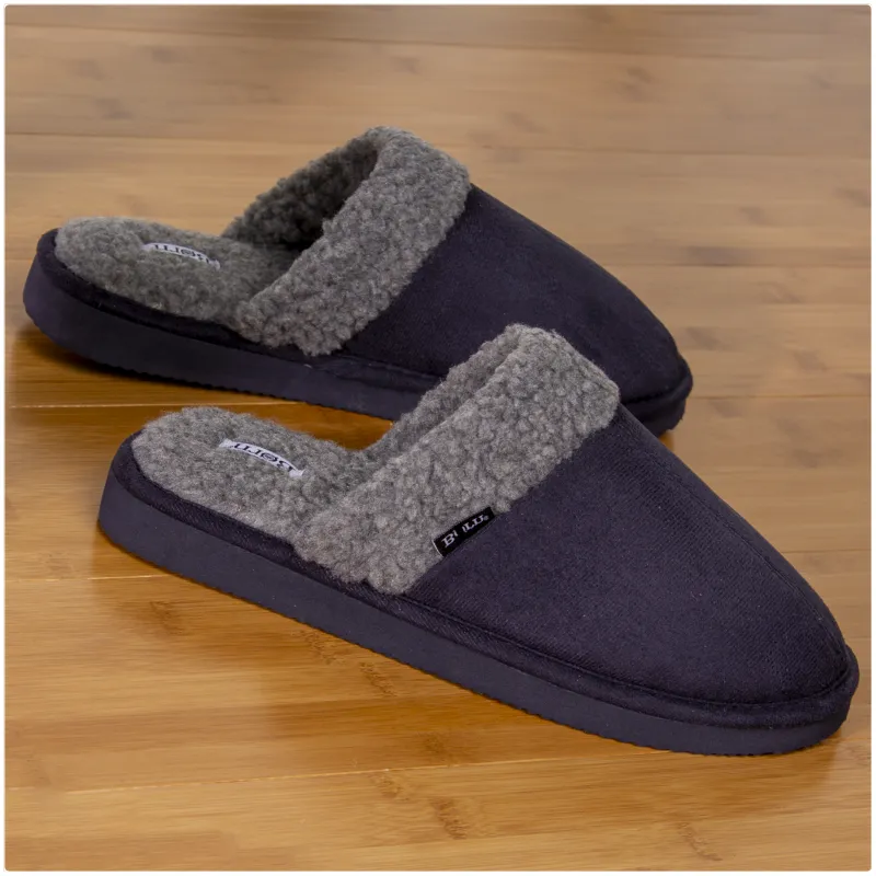 Born Men's Faux Suede and Sherpa Scuff Slippers (Black, Medium) made by Born
