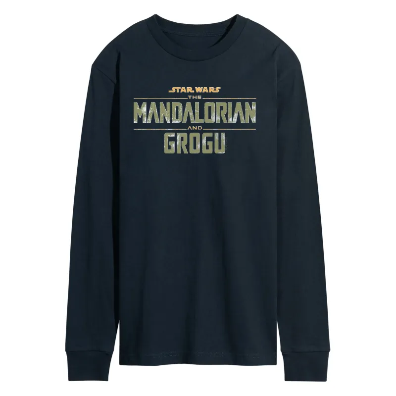 The Mandalorian And Grogu - Logo Grit - Men's Long Sleeve Graphic T-Shirt made by Star Wars