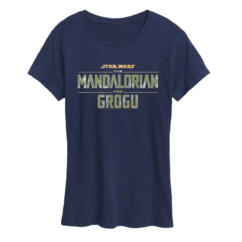 The Mandalorian And Grogu - Logo Grit - Women's Short Sleeve Graphic T-Shirt made by Star Wars