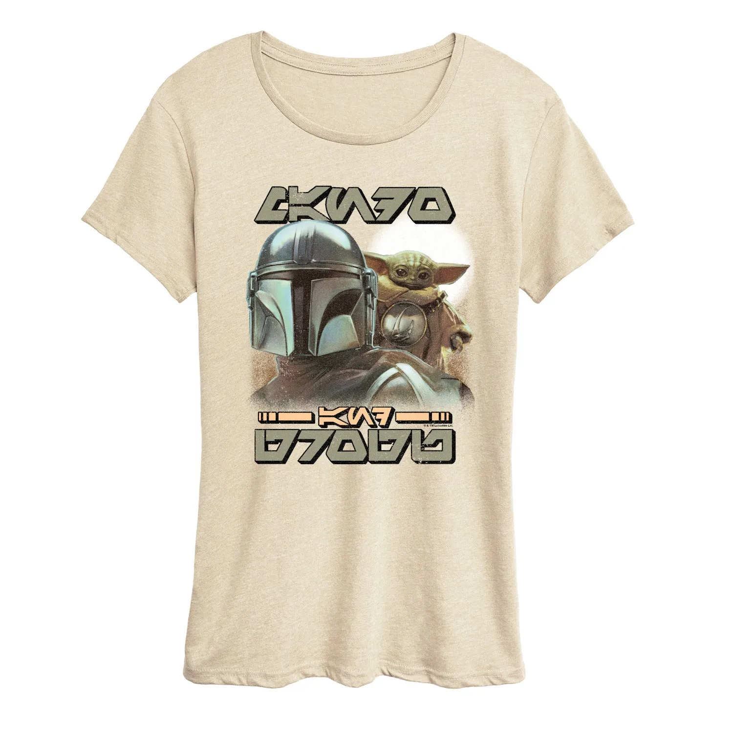 The Mandalorian And Grogu - Aurebesh Potrait - Women's Short Sleeve Graphic T-Shirt sold by Zulily product image thumbnail 2