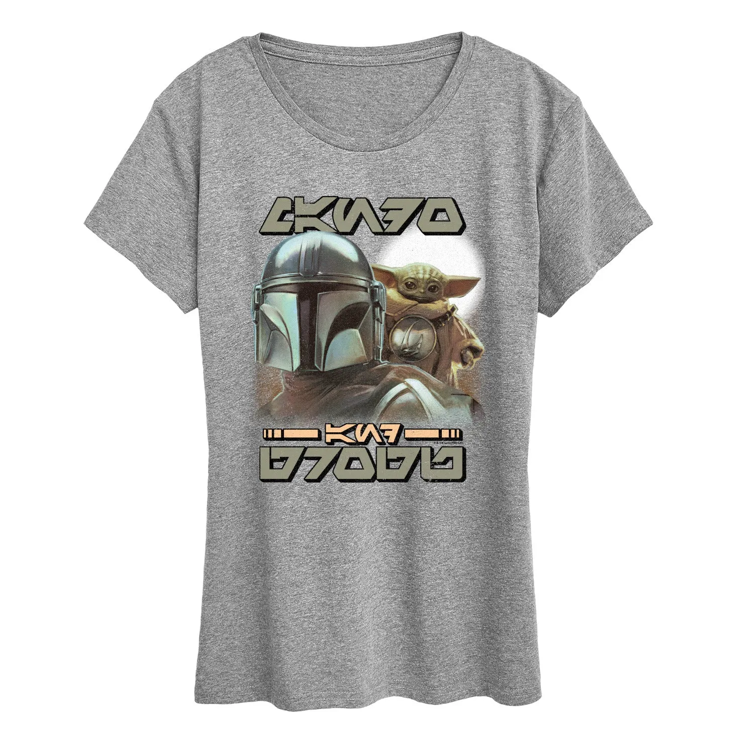 The Mandalorian And Grogu - Aurebesh Potrait - Women's Short Sleeve Graphic T-Shirt sold by Zulily product image thumbnail 3