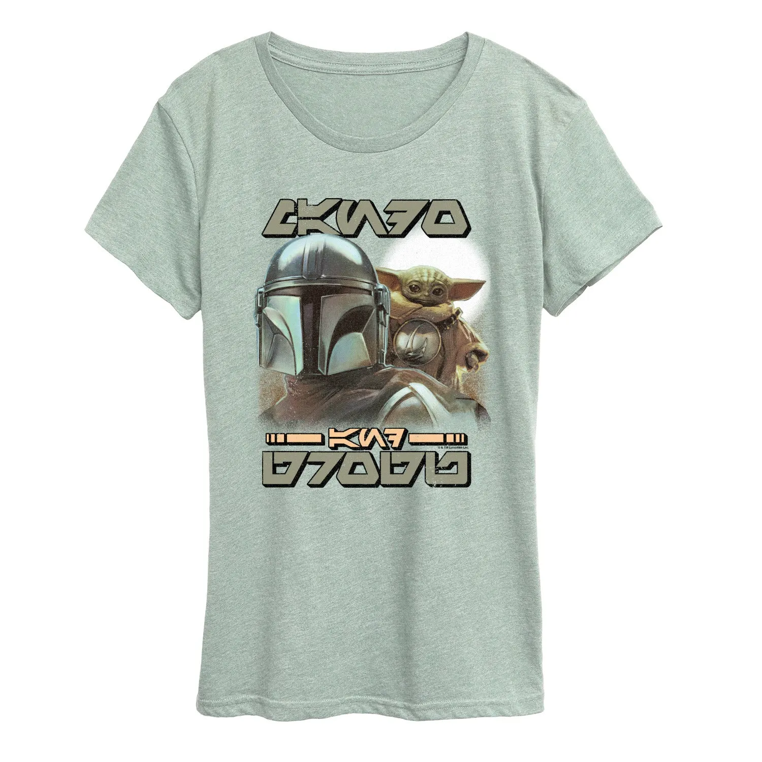 The Mandalorian And Grogu - Aurebesh Potrait - Women's Short Sleeve Graphic T-Shirt sold by Zulily product image thumbnail 4