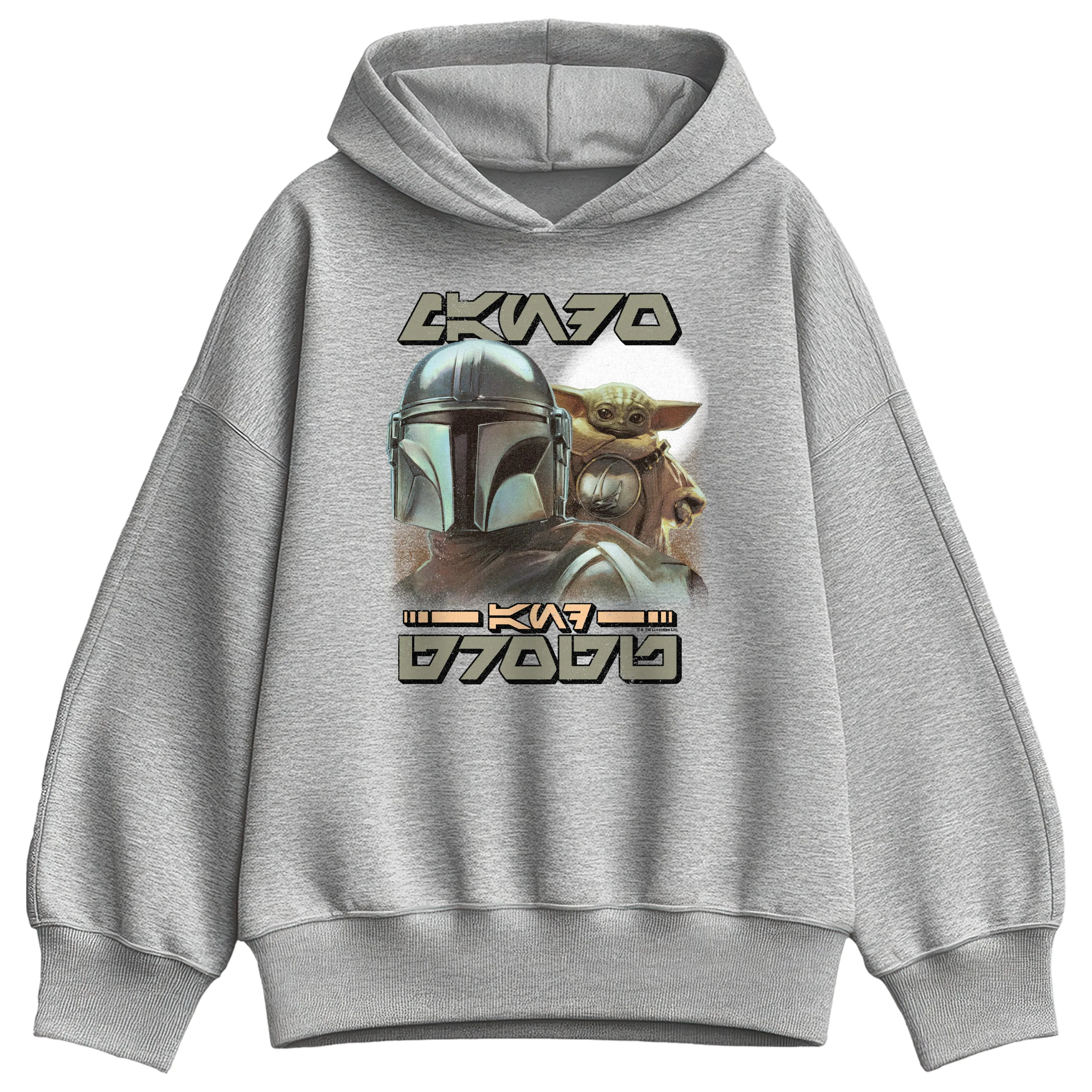 The Mandalorian And Grogu - Aurebesh Potrait - Women's Oversized Fleece Hoodie Sweatshirt sold by Zulily product image thumbnail 2