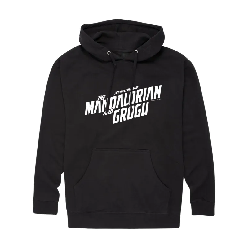 The Mandalorian And Grogu - White Movie Logo - Men's Fleece Hoodie Sweatshirt made by Star Wars