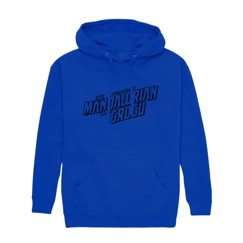 The Mandalorian And Grogu - Black Movie Logo - Men's Fleece Hoodie Sweatshirt made by Star Wars